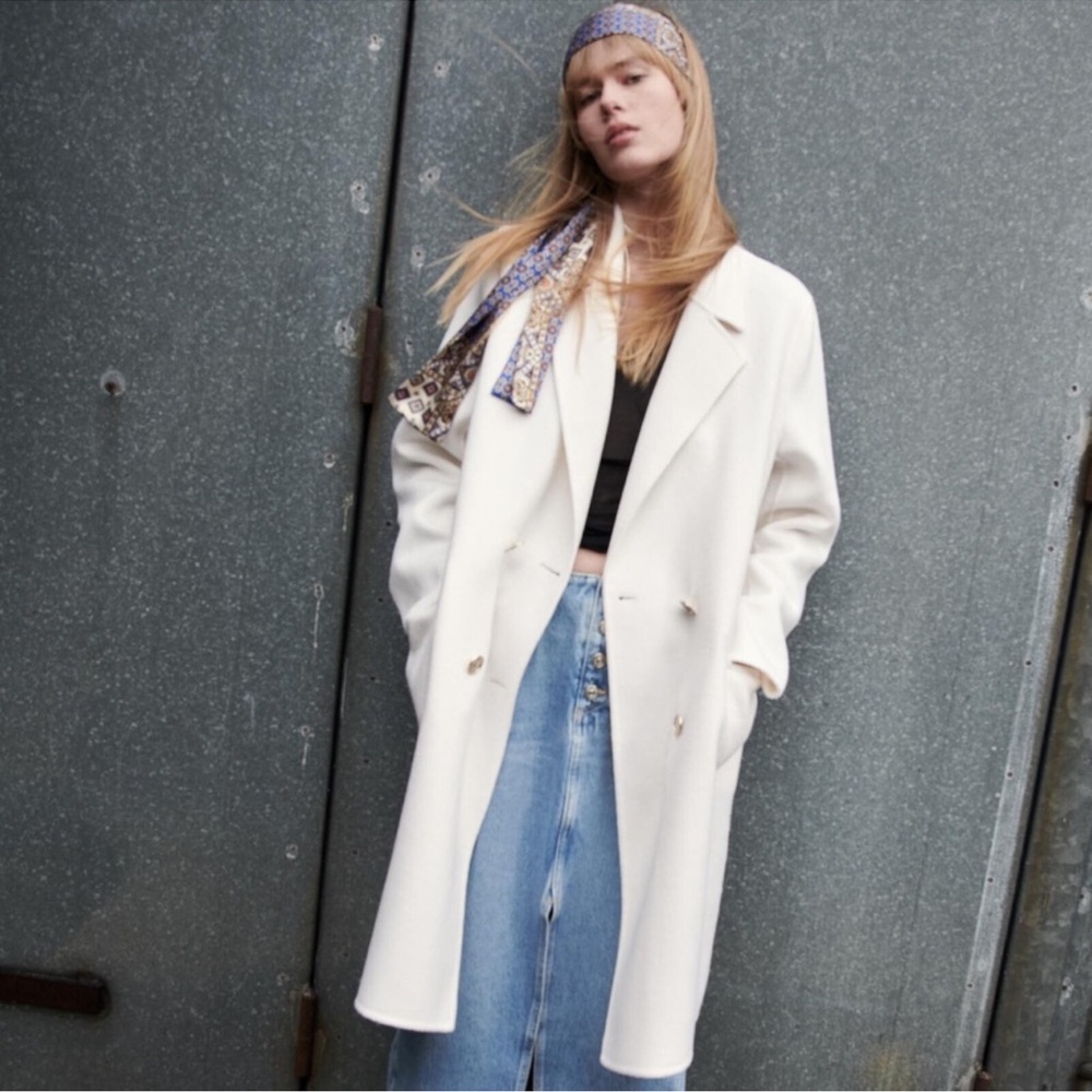 NWOT Zara double breasted wool blend oversized coat
